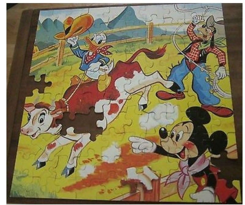 1962 Walt Disney Productions THE MOUSE FACTORY Puzzle~Mickey Donald Goofy