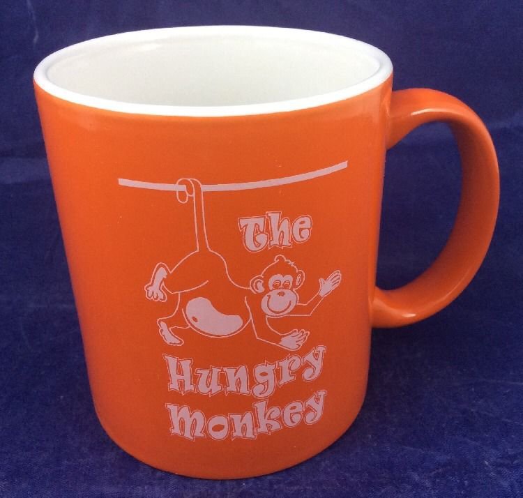 The Hungry Monkey Orange Ceramic Coffee Mug Newport RI Rhode Island restaurant