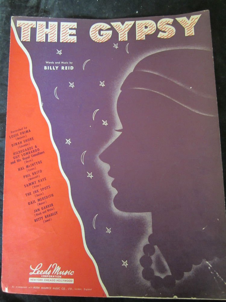 The Gypsy sheet music~words & music by Billy Reid~FREE US SHIPPING