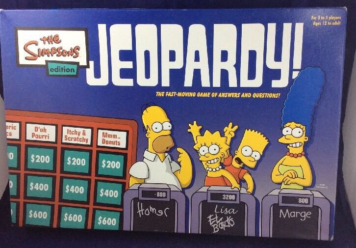 The Simpsons Edition Jeopardy Board Game 5455 2003 Pressman Toy