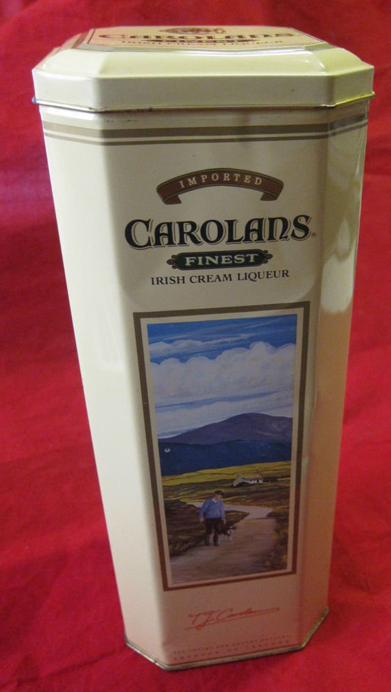 Carolans Irish Cream Liqueur tin with drink recipe card~Ireland~FREE US SHIP