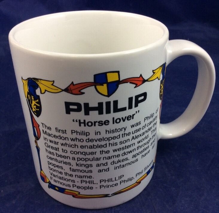 Philip Horse Lover name meaning mug 10 Oz Phil Phillip Japan Roots Contenova