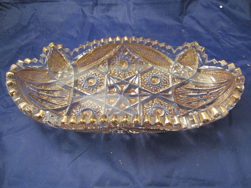 oval relish dish bowl by Imperial Glass Crystal