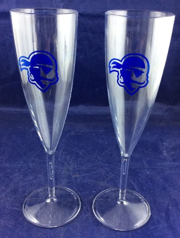 Seton Hall University Chamapgne Flutes Pair Two NCAA Big East Basketball