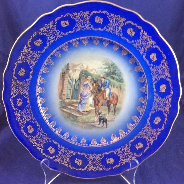 JKW Western Germany 1930 10.75" Plate Dish Courting Couple Love Story