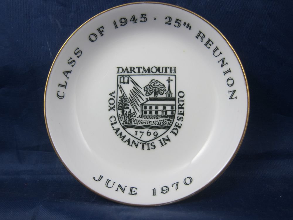 Darthmouth College Class 1945 25th Reunion dish Royal Worcester Fine Bone China