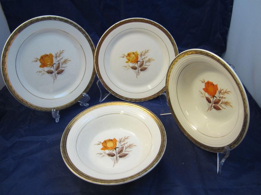 Triumph American Limoges Sebring Vermillion Rose bowls & plates bowl plate dish