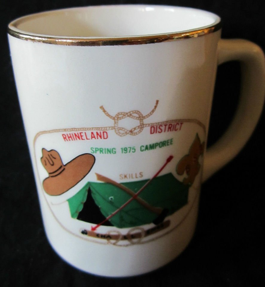 1975 Boy Scout Mug Rhineland District Spring 1975 Camporee Skills Challenge BSA