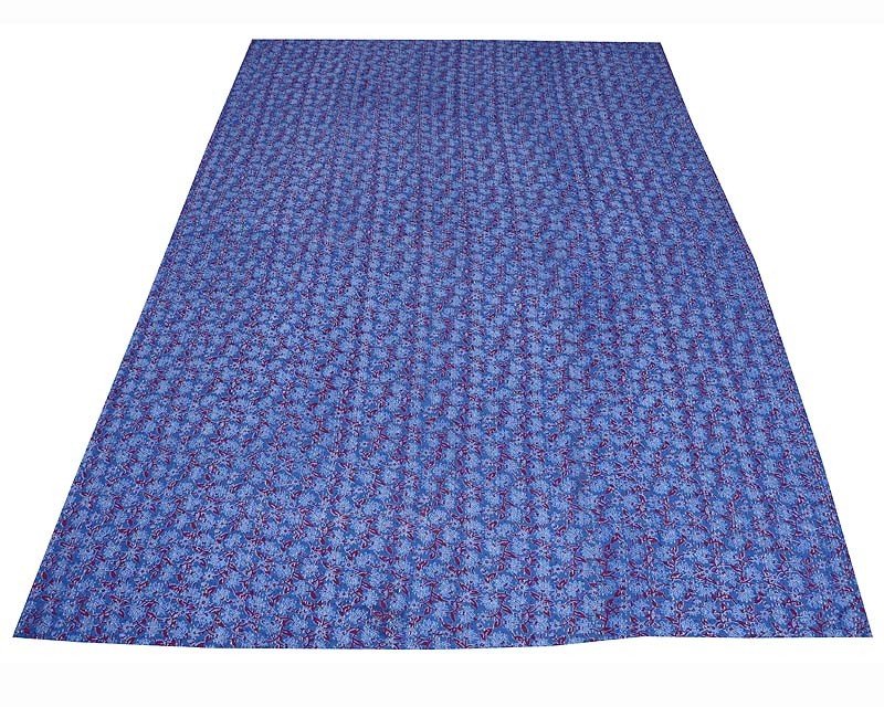 Blue Kantha Quilt Indian Handmade Bedspread Throw Blanket Cotton Ethnic Gudari