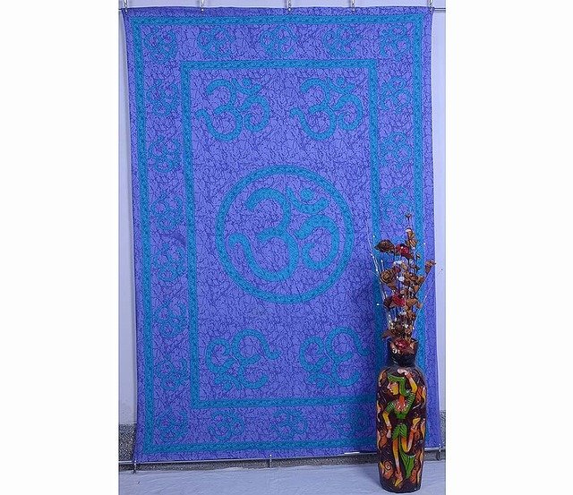 "Om" Mandala Wall Hanging Indian Tapestry Hippie Bedspread Yoga Decor Curtain