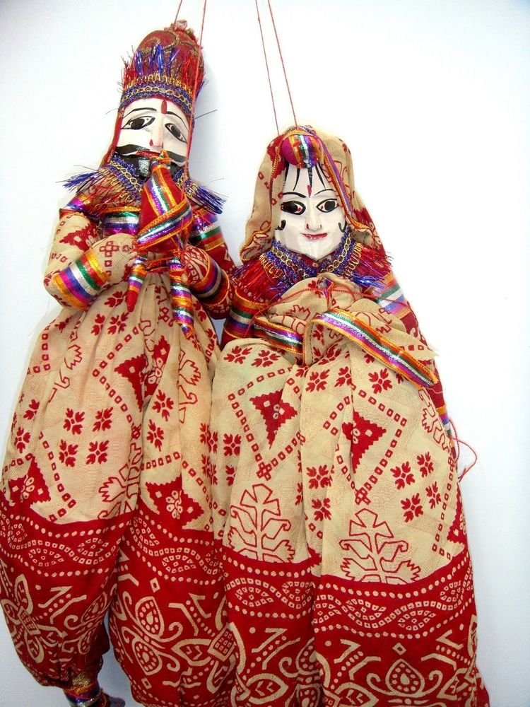 5 Pair of Rajasthani Indian Puppets Home Decorative Home Decor Curtains Decor