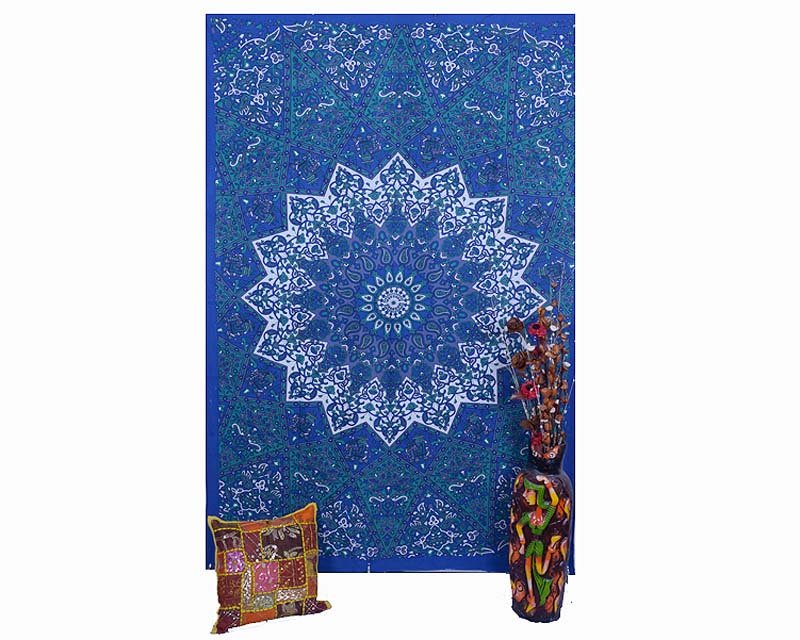 INDIAN STARTWIN WALL HANGING MANDALA COTTON BEDSPREAD TAPESTRY BEDSHEET DECOR