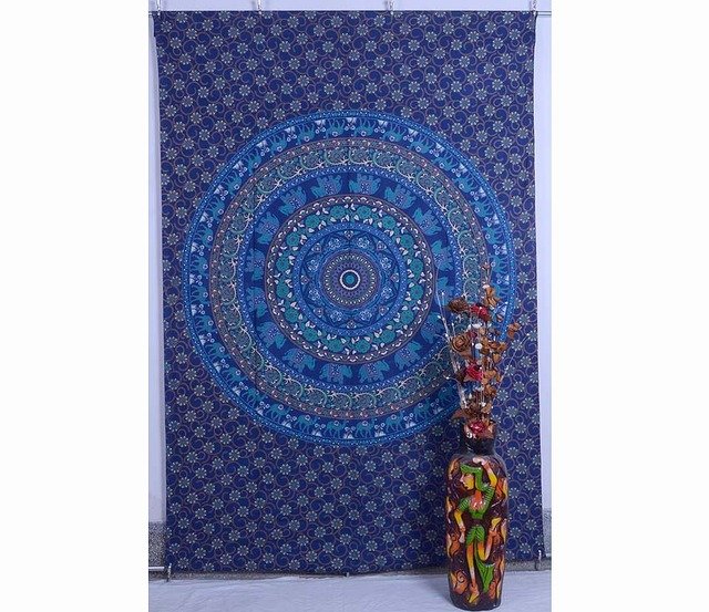 Indian Elephant&Camel Mandala Psychedelic Hippie Wall Hanging Tapestry Ethnic