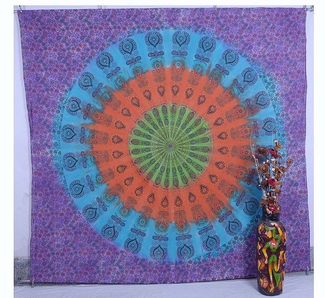 Indian Handmade Mandala Bedspread Bohemian Wall Hanging Tapestry Table Cloth Art