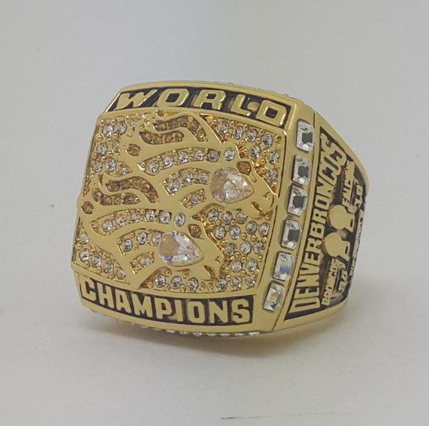 1998 Denver Broncos XXXIII Super bowl championship ring ELWAY size 11 Back Solid