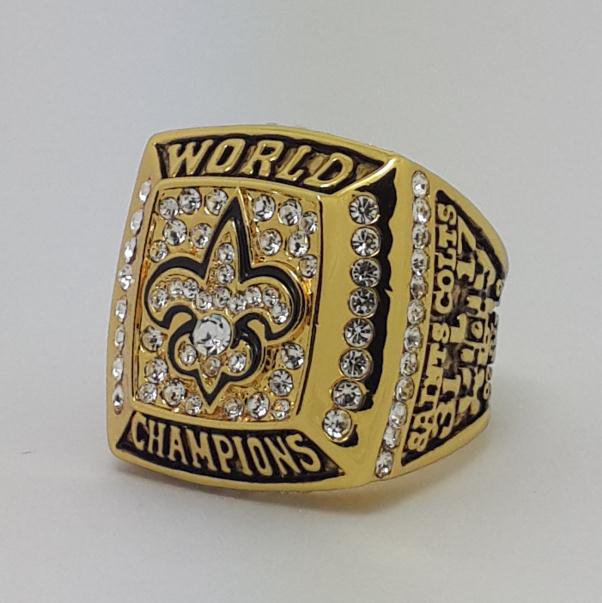 2009 New Orleans Saints XLIV Super bowl championship ring BREES size 11 Back Solid