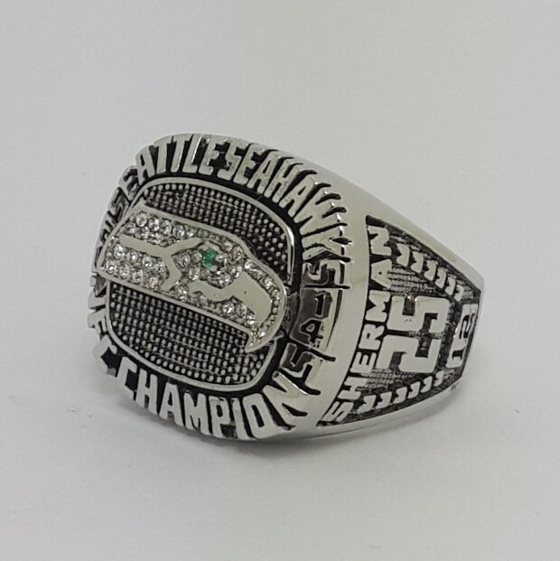 2014 Seattle Seahawks NFC super bowl championship ring size 9-14 Back Solid