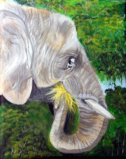 Elephant portrait, ready to hang