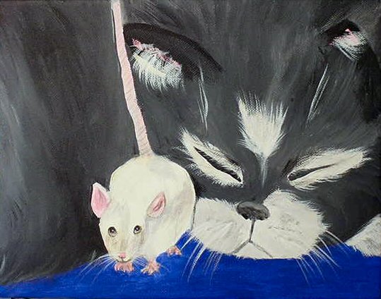 Cat and Mouse, ready to hang