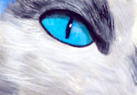 ACEO Blue Cat Eye