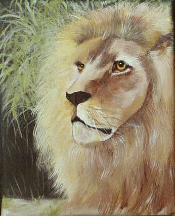 How to Paint an African Lion with pattern