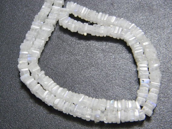 Rainbow Moonstone Square Heishi Cut Beads 16 inch strand 5 mm approx
