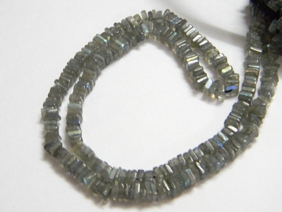 Labradorite Square Heishi Cut Beads 16 inch strand 4 - 4.5 mm approx