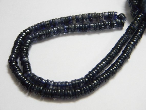 Iolite Tyre Heishi Cut Beads 16 inch strand 6 - 6.5 mm approx