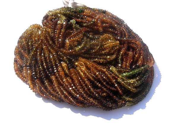 Petrol Tourmaline Micro Faceted Roundell 14 inch strand 3 - 3.5 mm approx