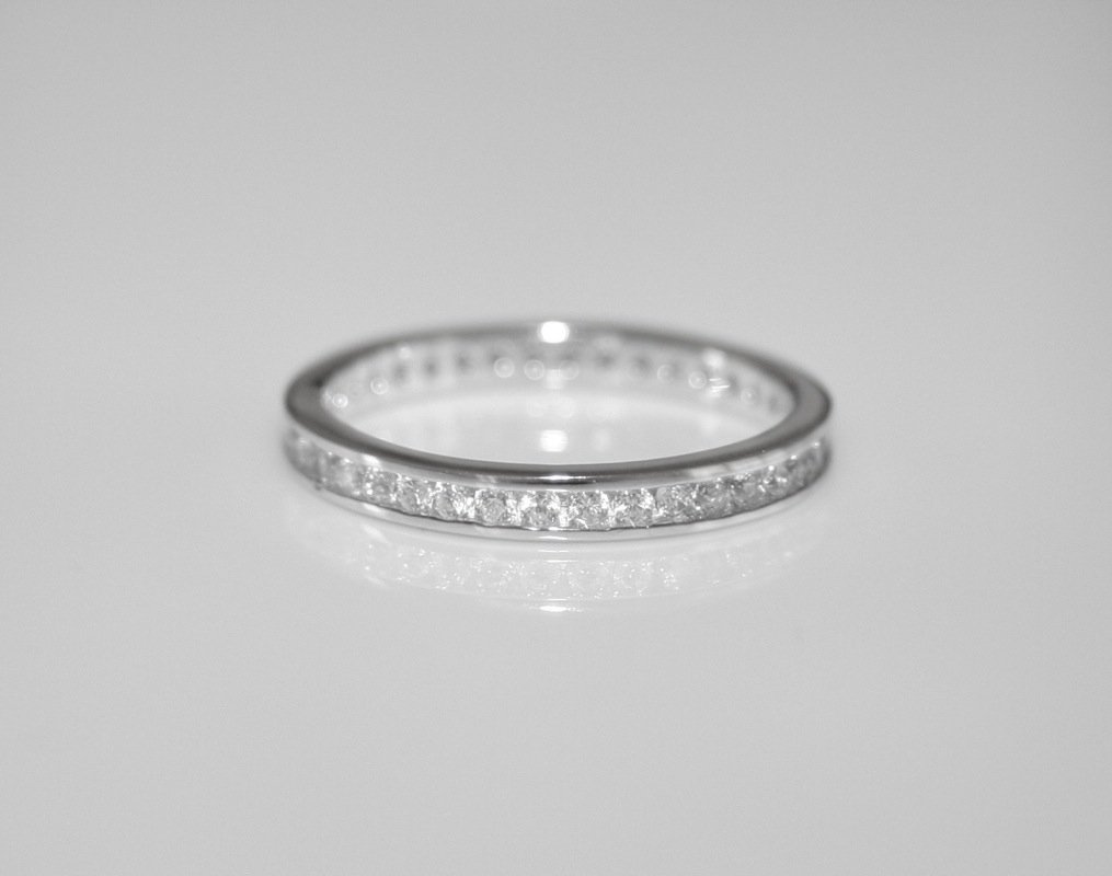 2MM STERLING SILVER ROUND CUT CZ FULL ETERNITY RING
