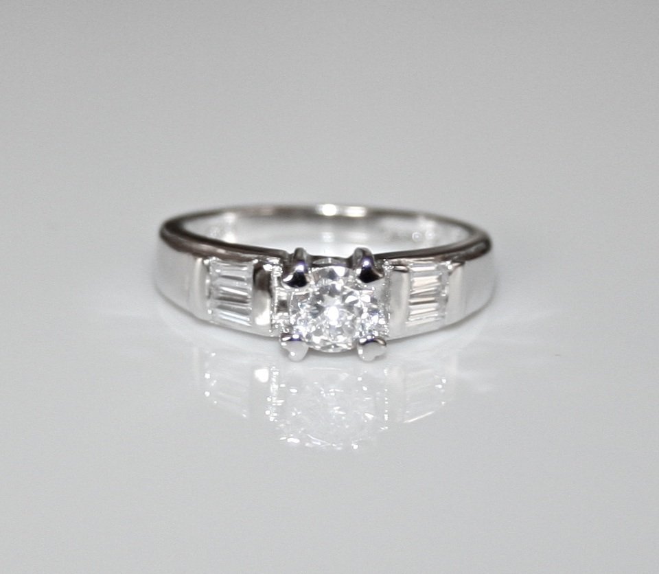 STERLING SILVER 5MM 0.50CT CZ SOLITAIRE RING (SIZES J - L)