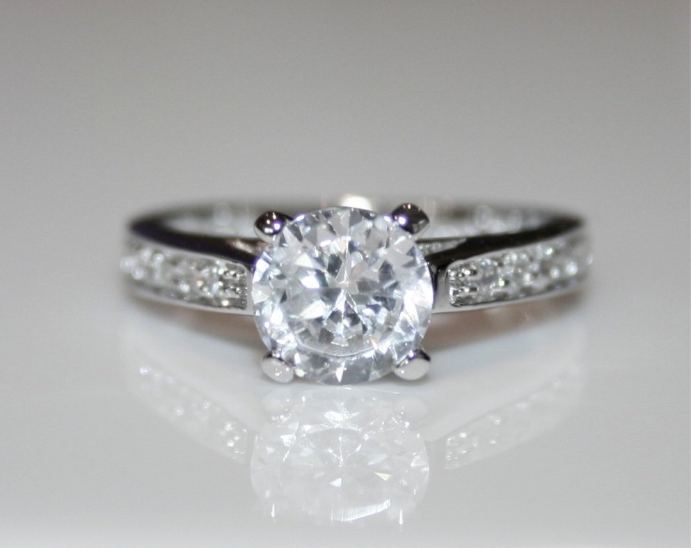 STERLING SILVER 7MM 1.25CT CZ SOLITAIRE RING (SIZES J - R)