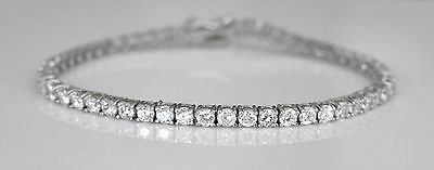 STERLING SILVER 3MM ROUND CUT CZ TENNIS BRACELET