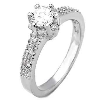STERLING SILVER 5MM 0.50CT CZ SOLITAIRE RING SIZE L *IMPERFECT*