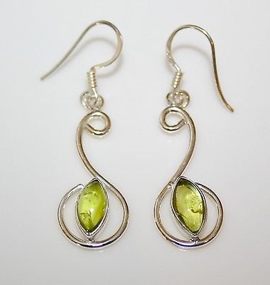 HANDCRAFTED PRETTY STERLING SILVER PERIDOT DROP EARRINGS Â Â