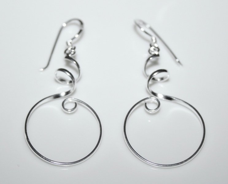 925 STERLING SILVER SWIRL DROP EARRINGS