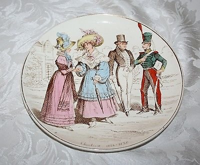 CREIL ET MONTEREAU LA MODE DEPUIS CENT ANS - CHARLES X 1824 -1830 PLATE/ASSIETTE