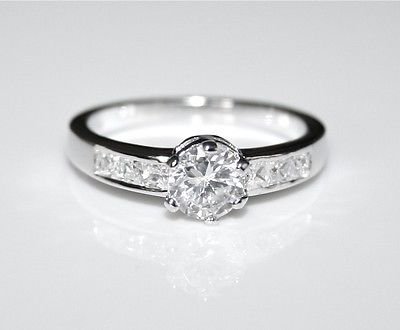STERLING SILVER 6MM 0.75CT CZ SOLITAIRE RING SIZE P