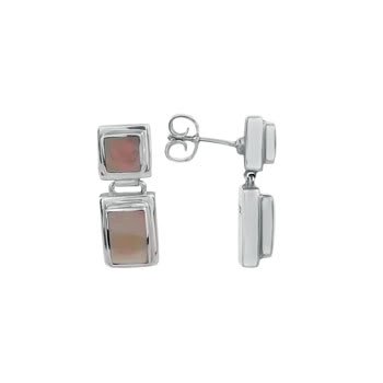 STERLING SILVER & MOTHER OF PEARL DROP EARRINGS