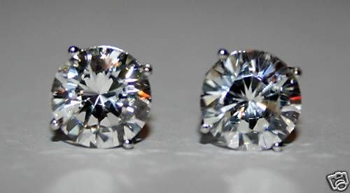 9MM 2.75CT ROUND CZ STERLING SILVER SOLITAIRE EARRINGS