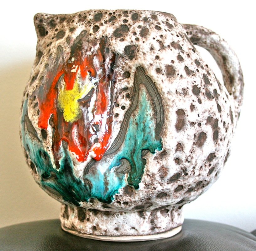SUPERB GERMAN LAVA POTTERY VASE/ JUG 1960/1970’S - SIGNED