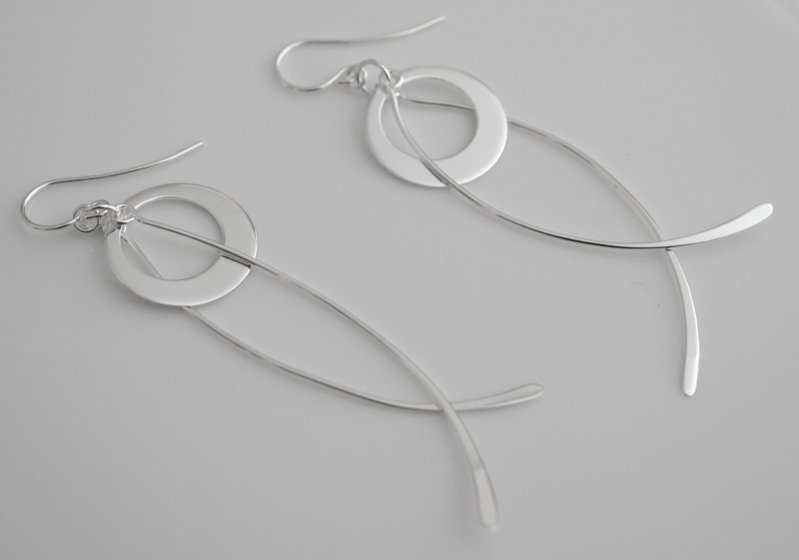 GORGEOUS STYLISH STERLING SILVER DROP EARRINGS