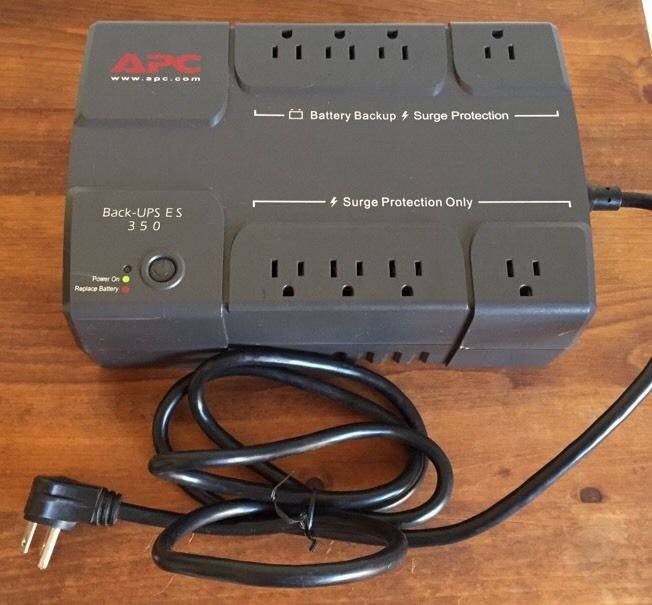 APC Back-UPS ES350 8-Outlet 200Watts 350VA 120V 12A Battery not Included