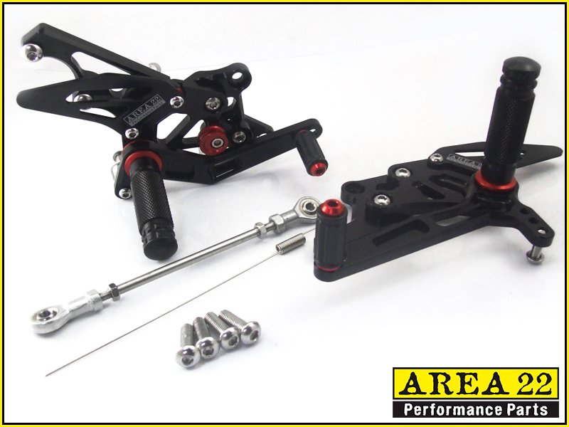 2015 Yamaha YZF-R3 Area 22 CNC Adjustable Rear Sets Black Rearset R3 300 R 3