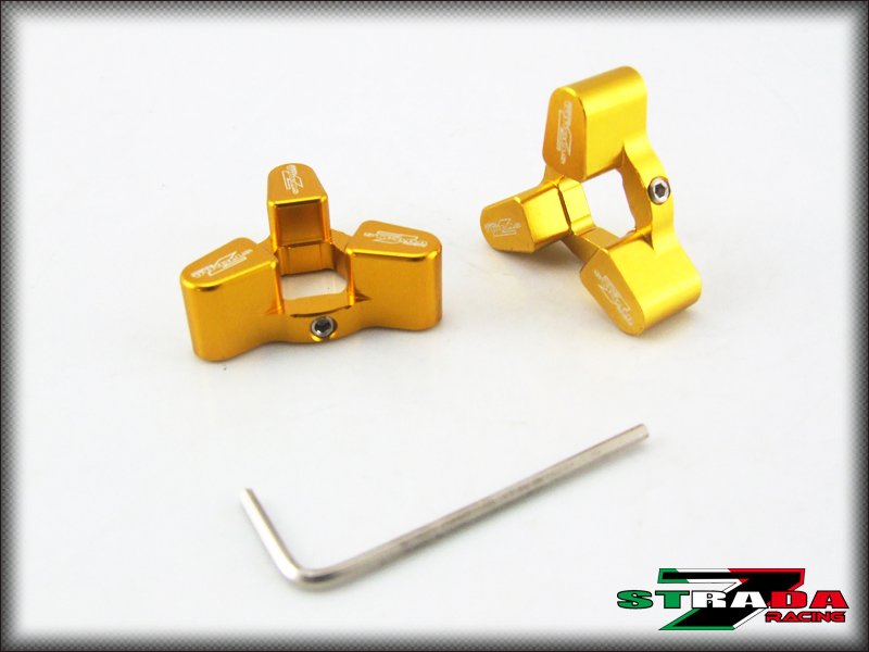 Strada 7 CNC Front Fork Preload Adjusters Suzuki GSX-R1000 SV1000 S B-King Gold