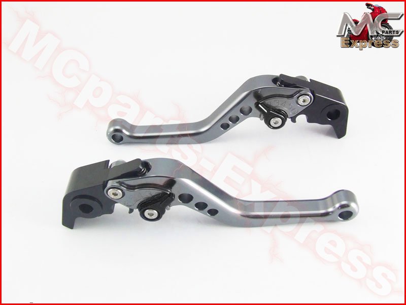 MC Short Adjustable CNC Levers Moto Guzzi V7 Classic 2008 - 2015 Grey
