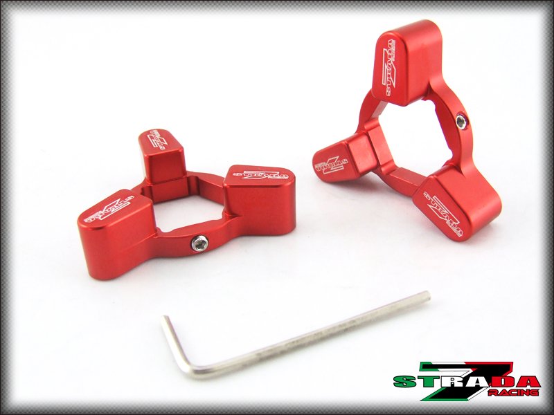 Strada 7 22mm Front Fork Pre-load Adjusters Ducati Hypermotard 1100/S/EVO Red