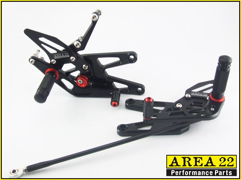 2003-2005 Yamaha YZF-R6 Area 22 CNC Adjustable Rear Sets Black Rearset R6