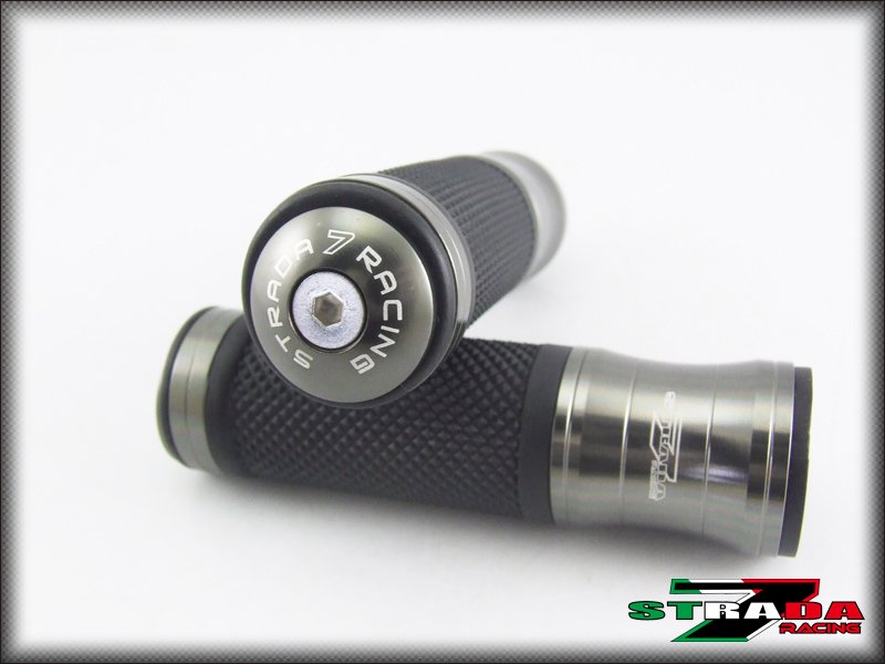 Strada 7 CNC Grey Grips & Bar Ends Combo Yamaha MT-01 MT-07 FZ-7 MT-09 SR FZ9