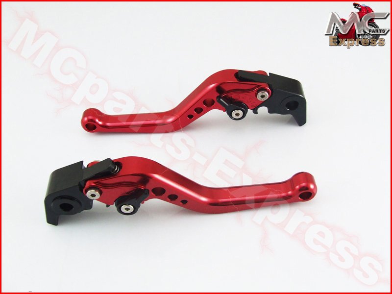 MC Short Adjustable CNC Levers Yamaha YZF R6 2005 - 2015 Red